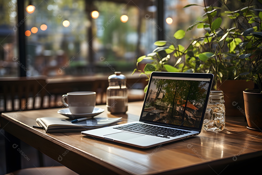 Mesa de escritório com computador