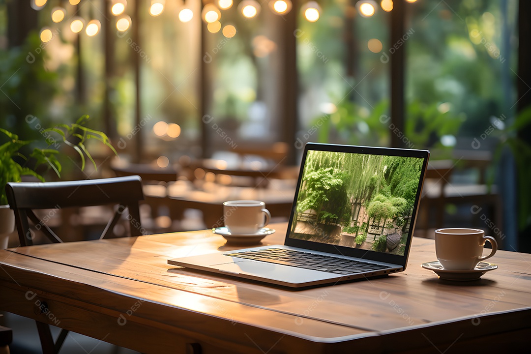 Mesa de escritório com computador
