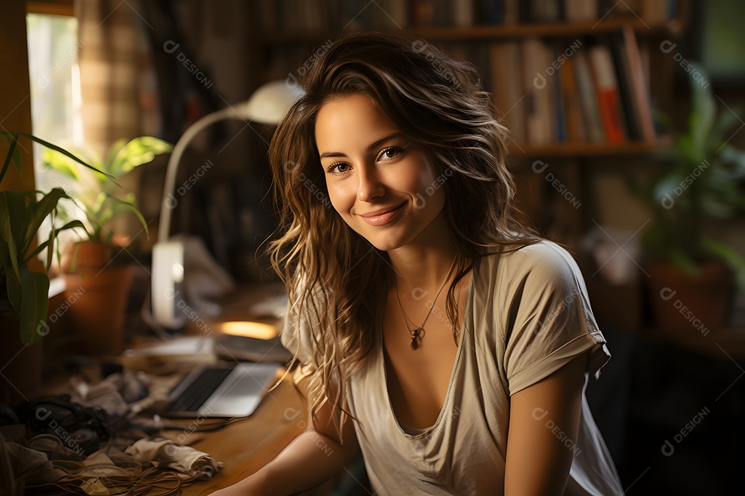 Linda mulher escritora