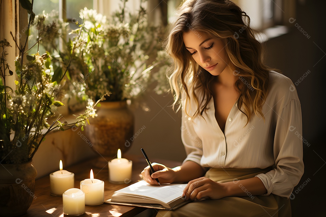 Linda mulher escritora