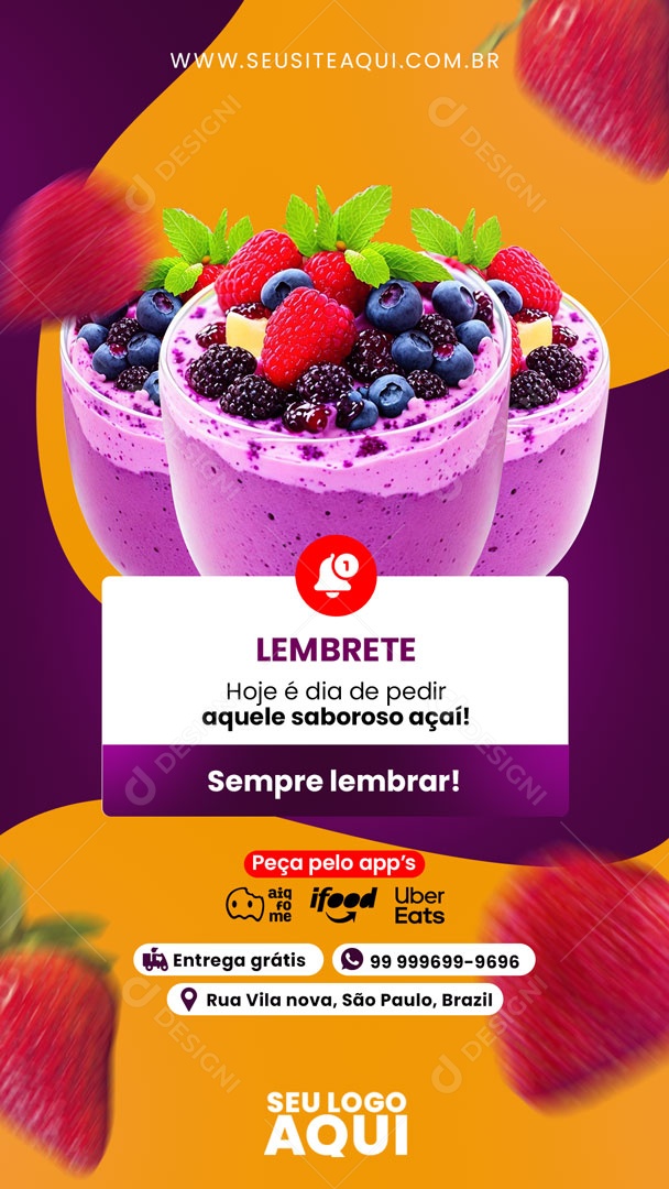 Story Açaí Social Media PSD Editable