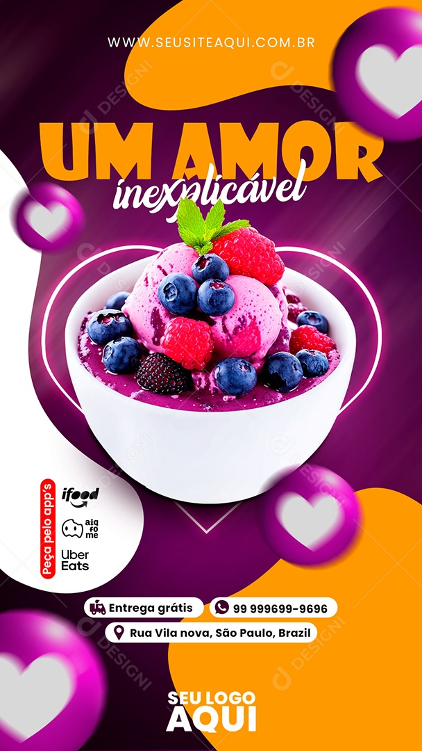 Story Um Amor Inexplicável Social Media PSD Editável
