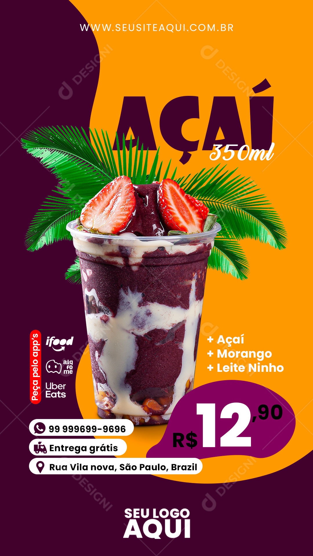 Açaí Social Media PSD Editável