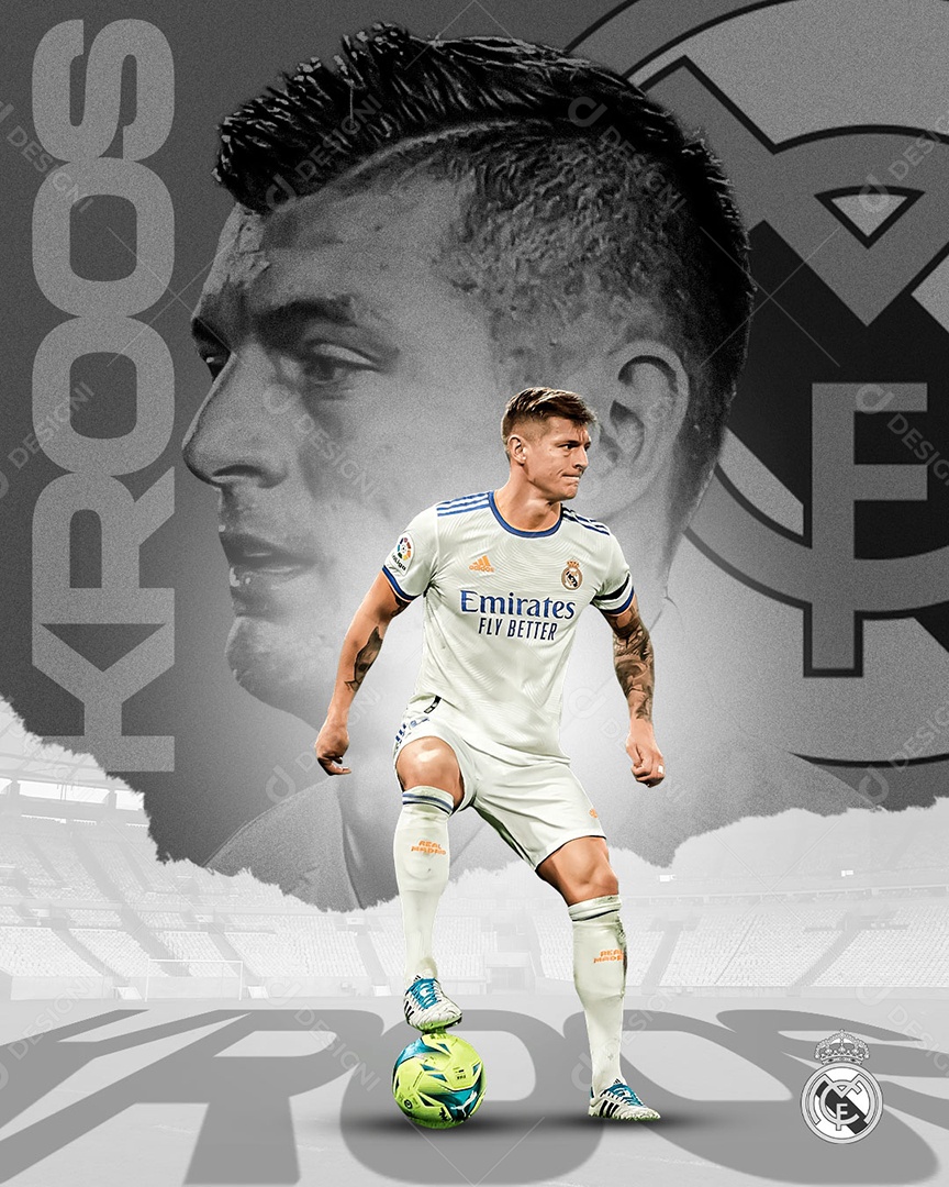 Futebol Jogador Kroos Real Madrid Social Media PSD Editável