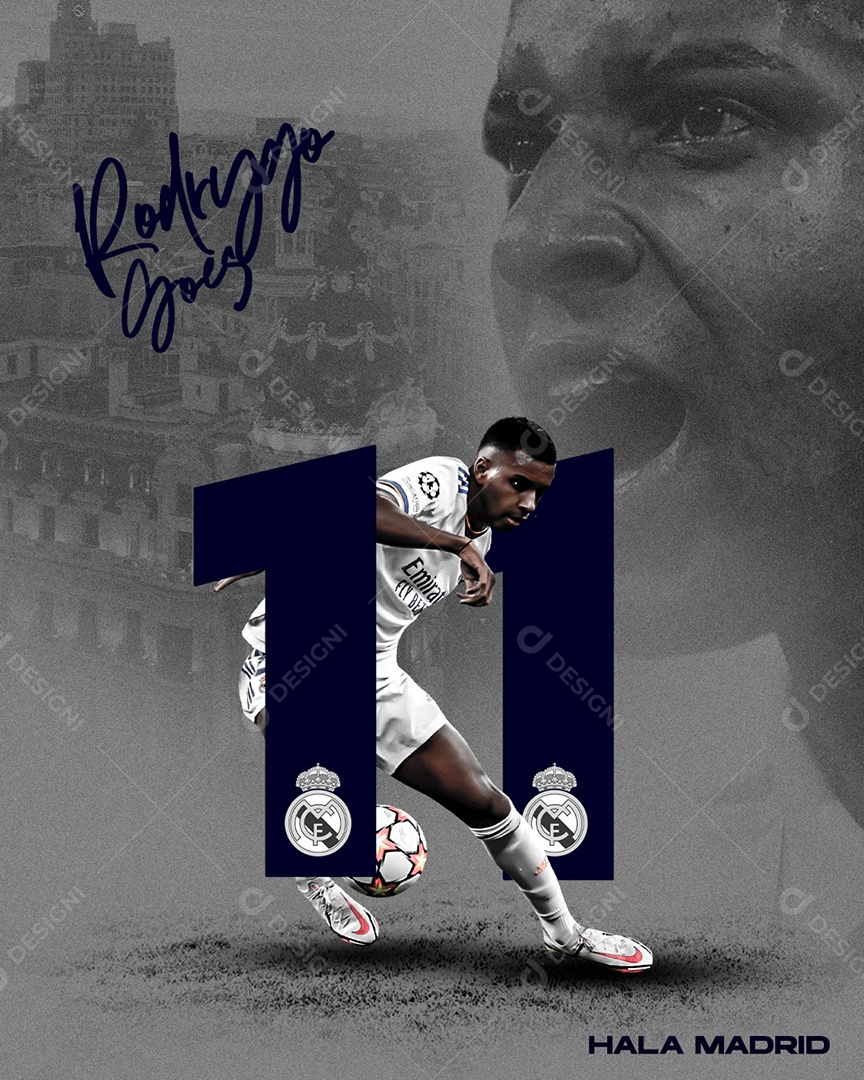 Futebol Rodrygo Gois Real Madrid Social Media PSD Editável