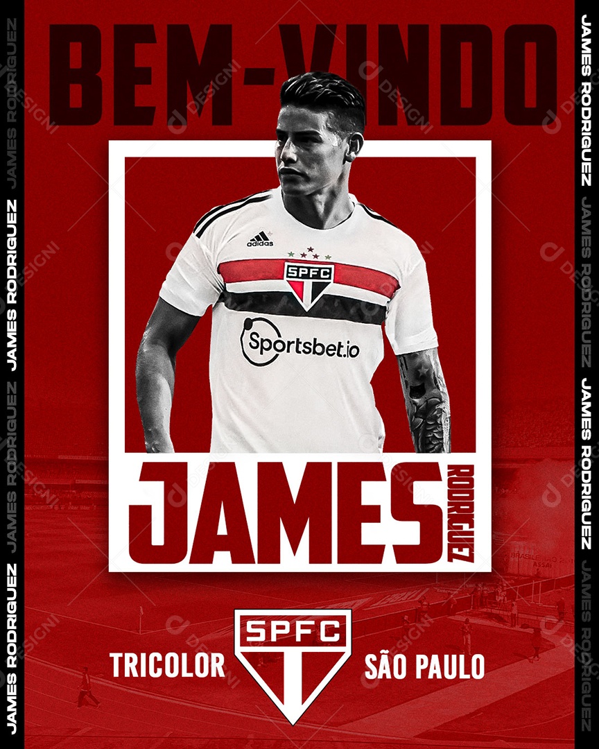 Futebol Bem Vindo James São Paulo Social Media PSD Editável