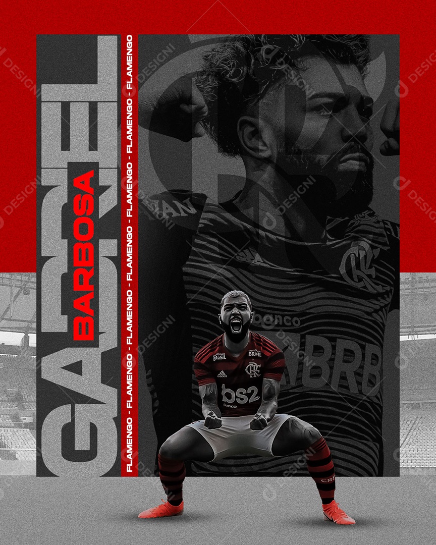 Futebol Flamengo Jogador Gabriel Barbosa Social Media PSD Editável