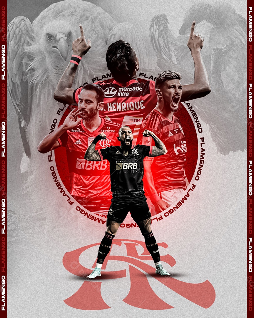 Futebol Flamengo Social Media PSD Editável