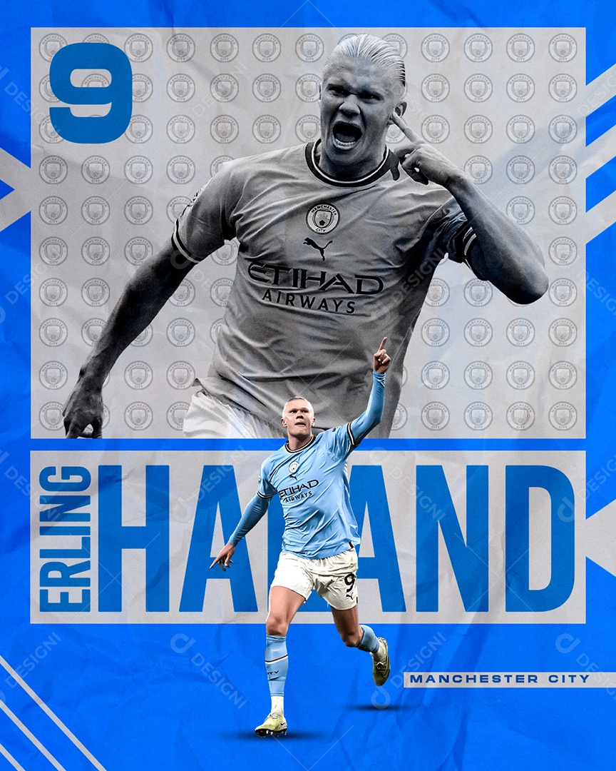 Futebol Jogador Haland Social Media PSD Editável