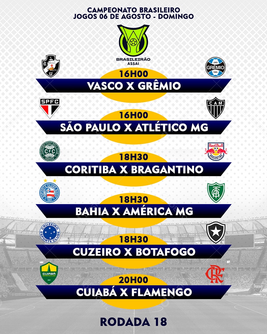 Campeonato Brasileirão Futebol Social Media PSD Editável