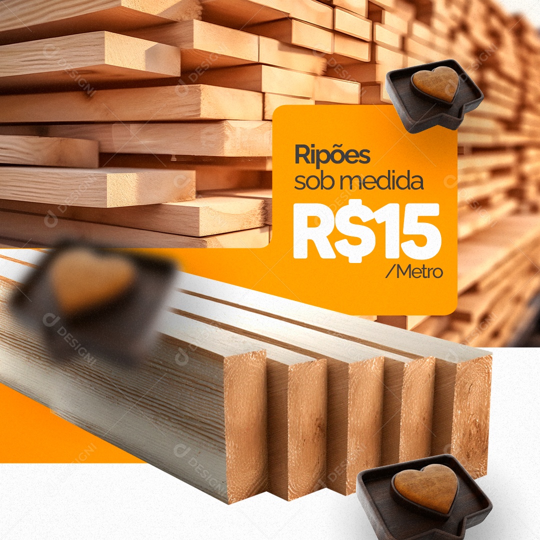 Madeireira Ripões sob Medida 15,00 Metro Social Media PSD Editável