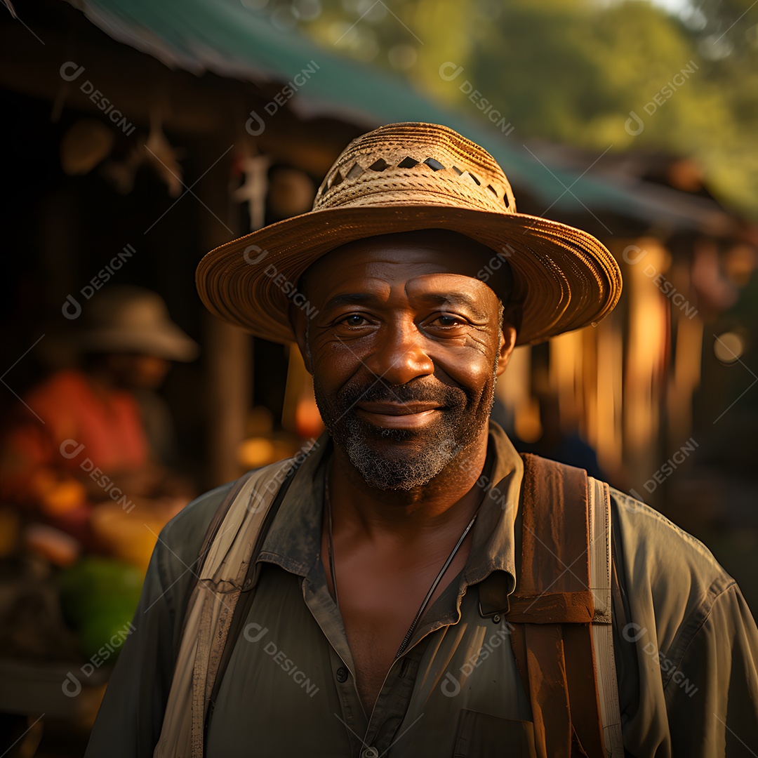 Homem trabalhador na fazenda