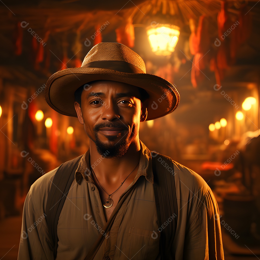 Homem trabalhador na fazenda