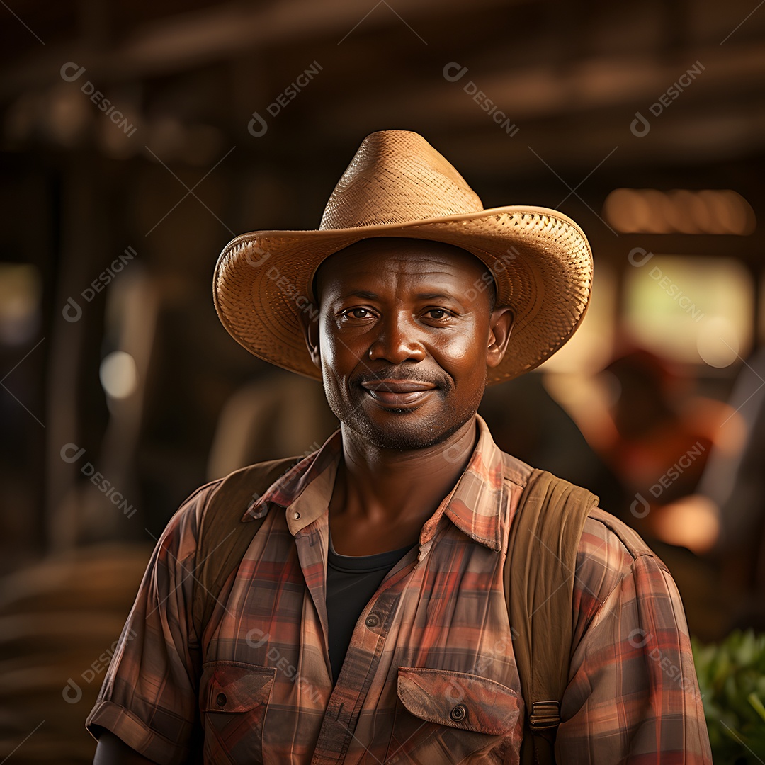 Homem trabalhador na fazenda