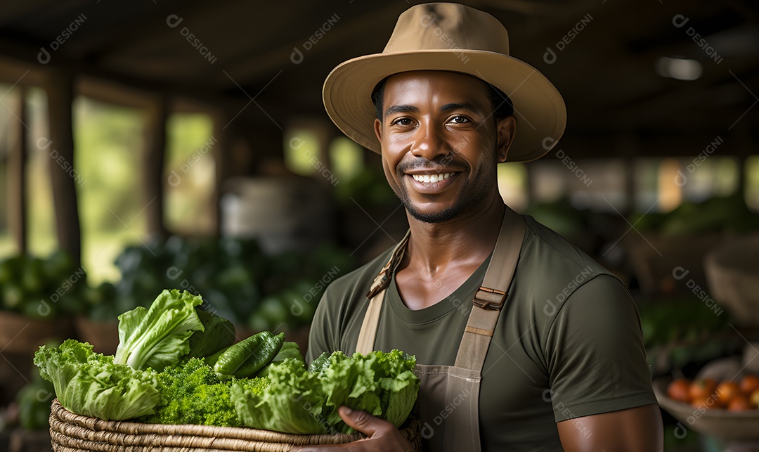 Homem trabalhador na fazenda