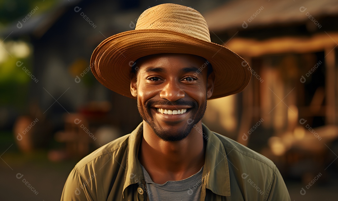 Homem trabalhador na fazenda