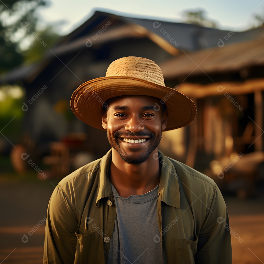Homem trabalhador na fazenda