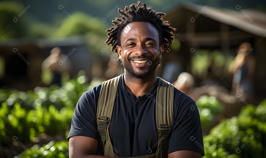 Homem trabalhador na fazenda