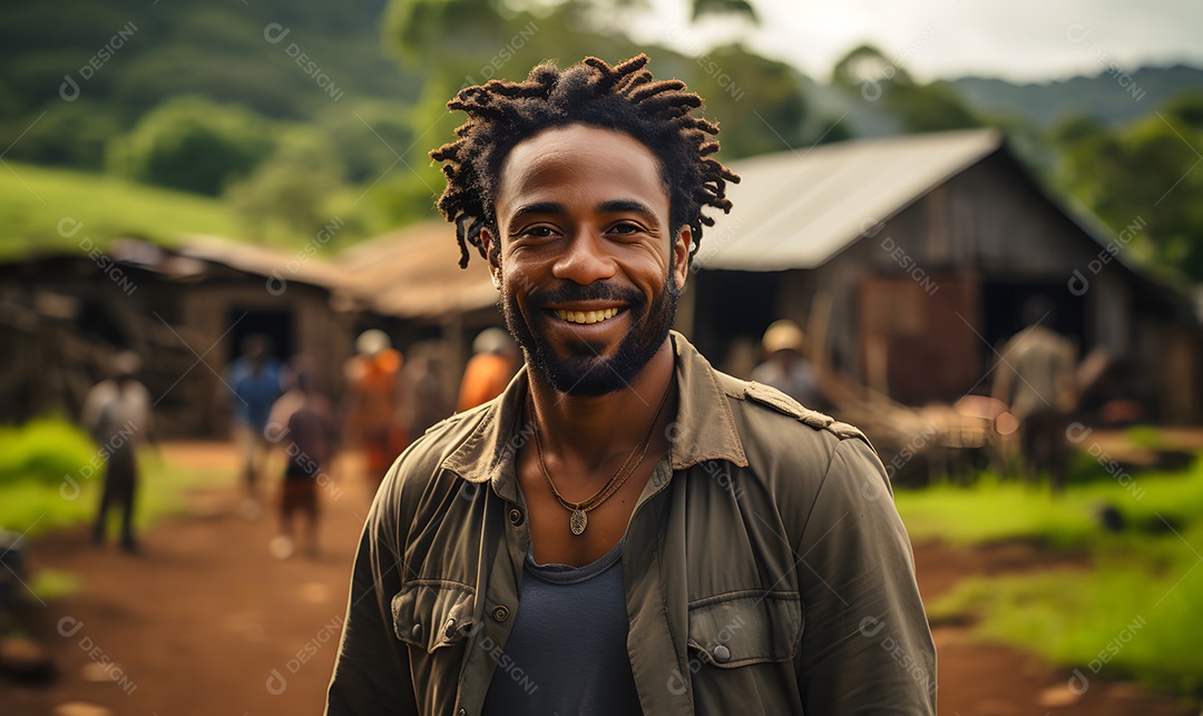 Homem trabalhador na fazenda