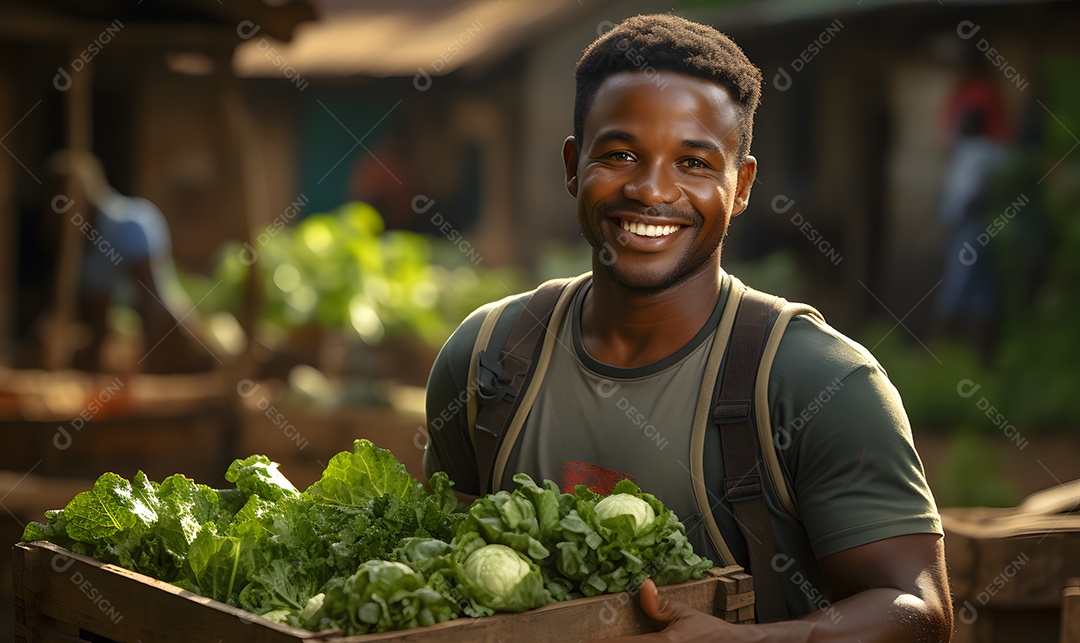 Homem trabalhador na fazenda
