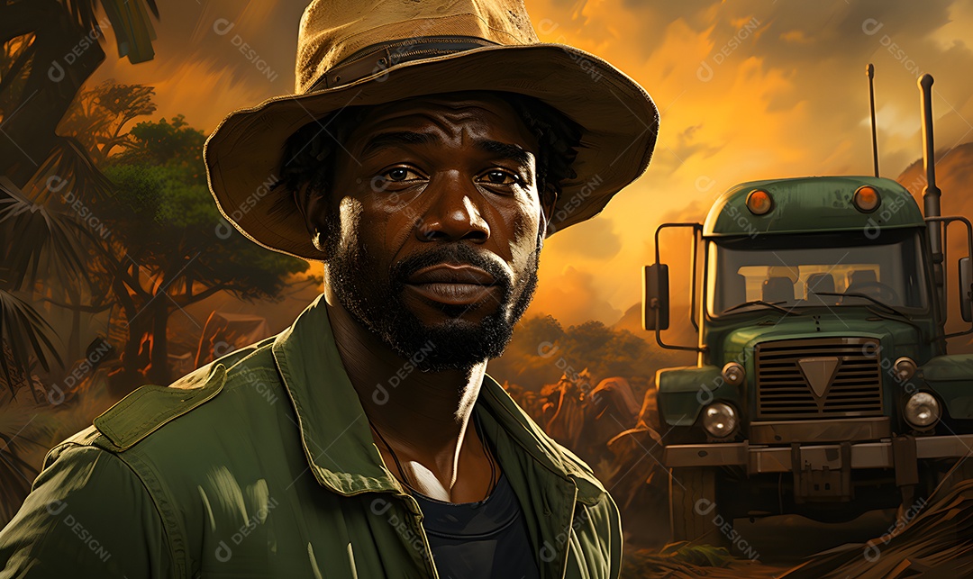 Homem trabalhador na fazenda