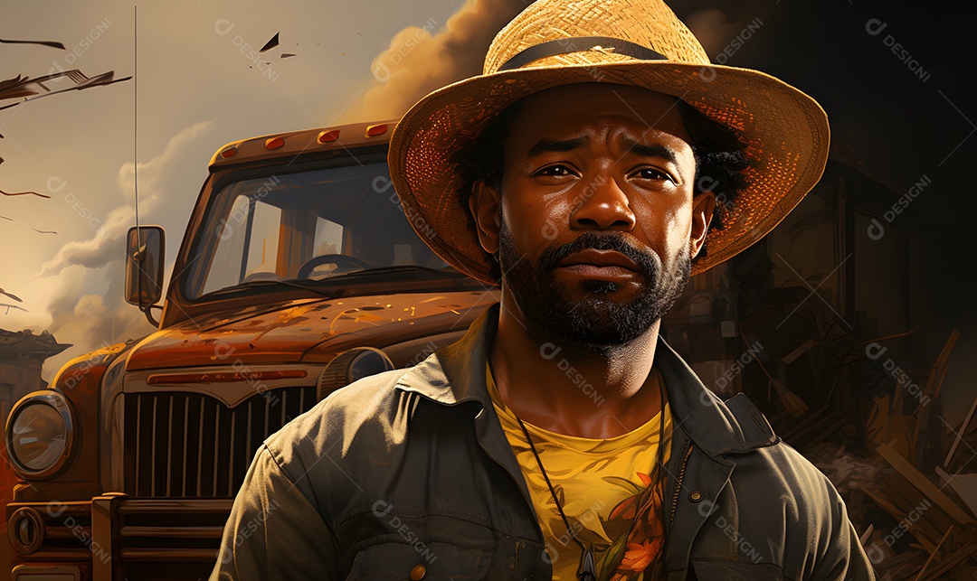 Homem trabalhador na fazenda