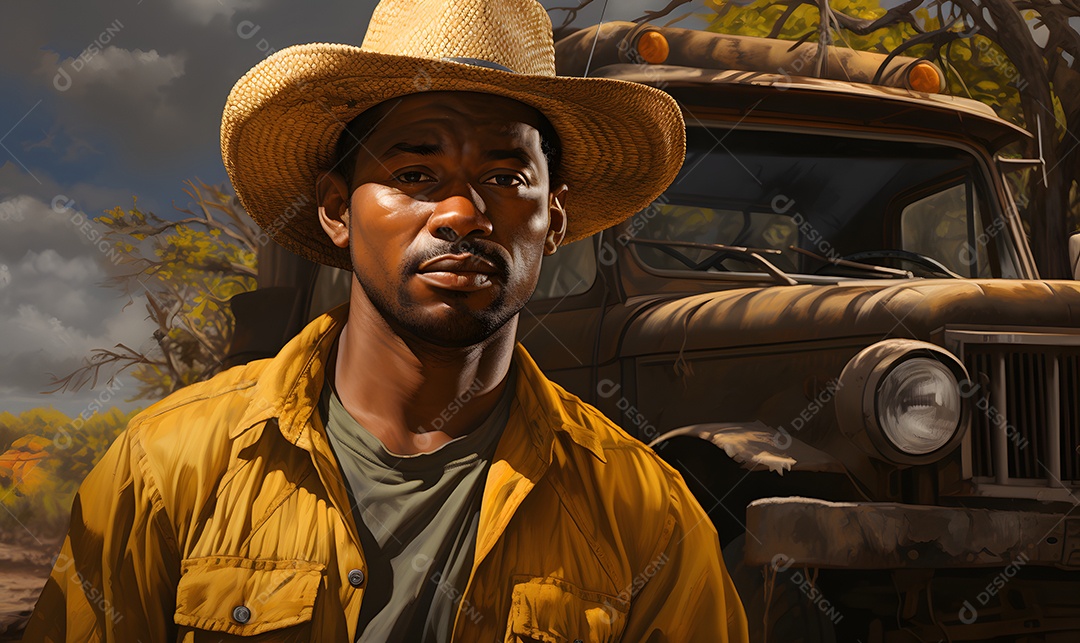 Homem trabalhador na fazenda