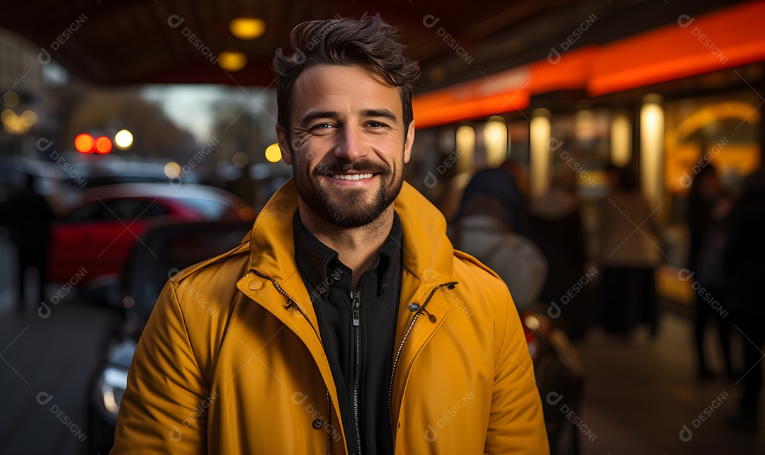 Homem motorista sorridente