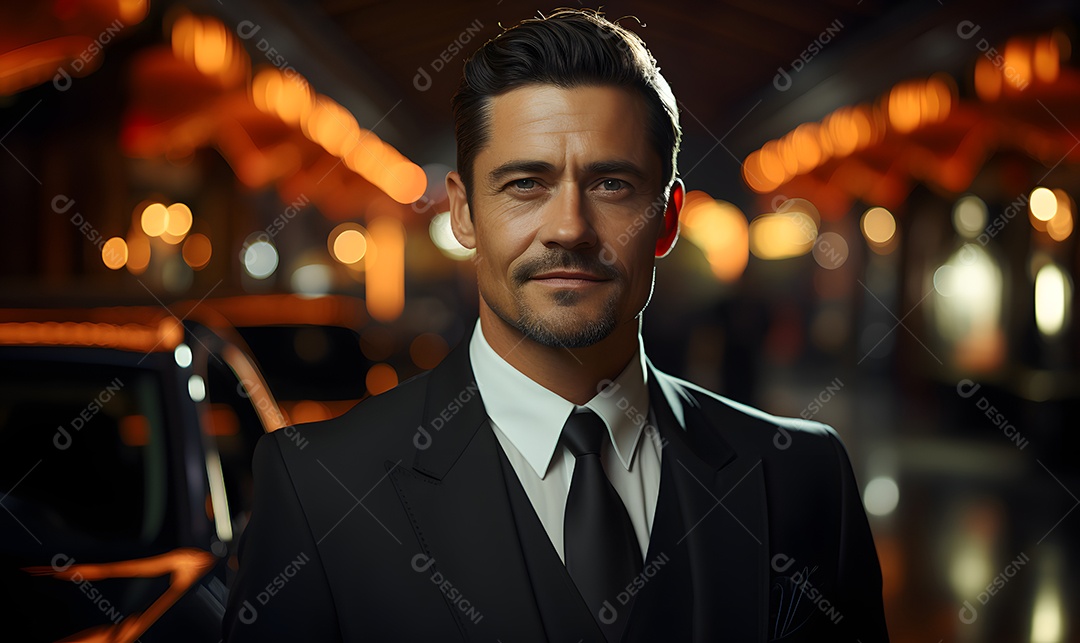 Homem motorista sorridente