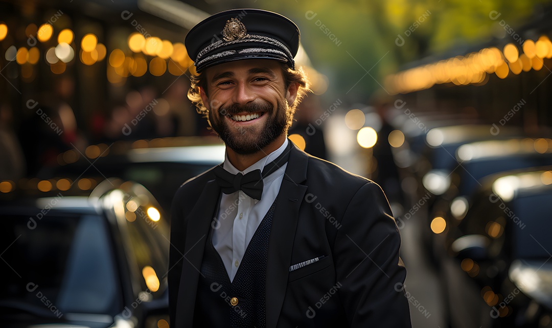 Homem motorista sorridente