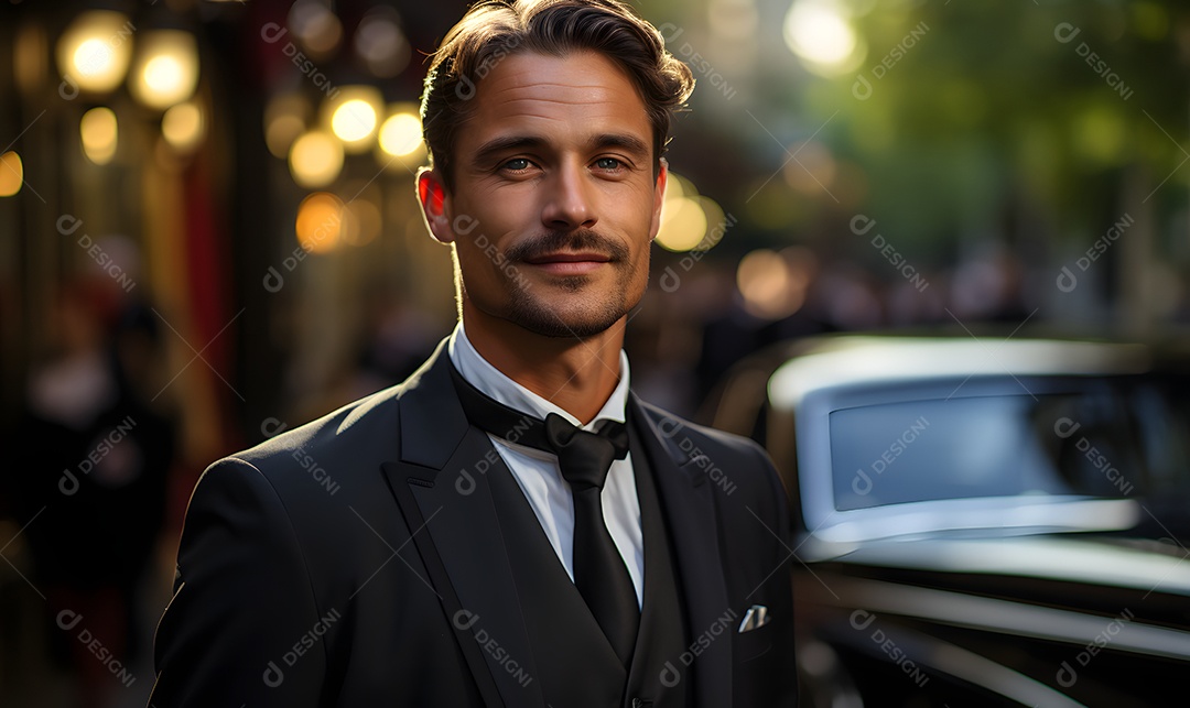 Homem motorista sorridente