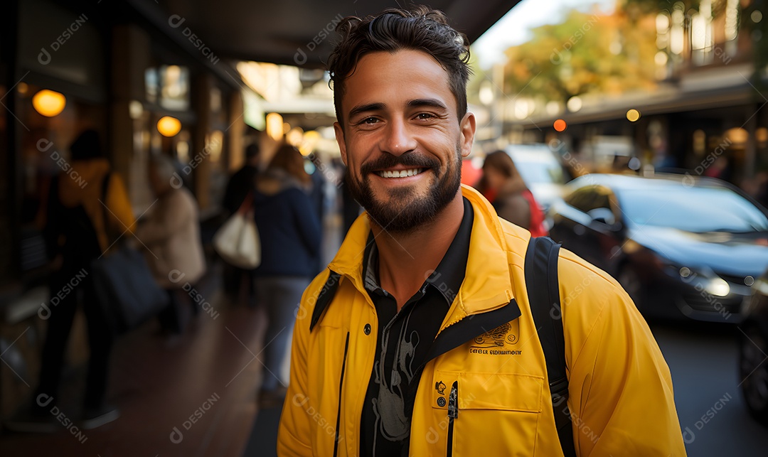 Homem motorista sorridente