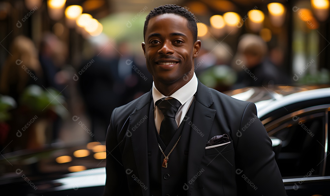 Homem motorista sorridente