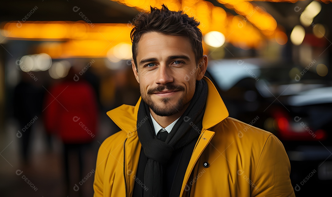 Homem motorista sorridente