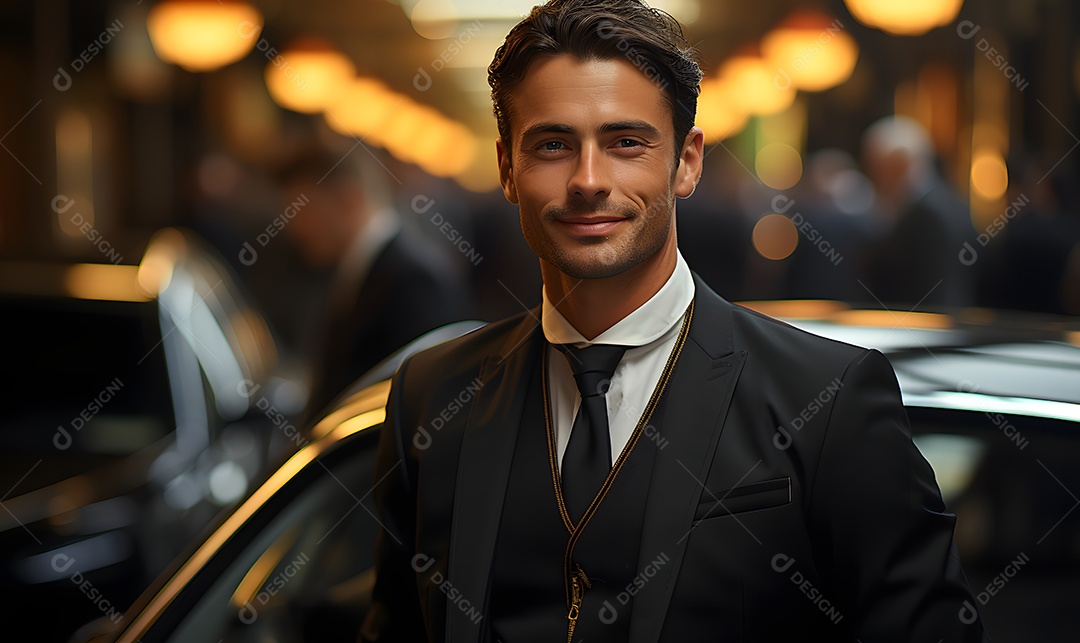 Homem motorista sorridente