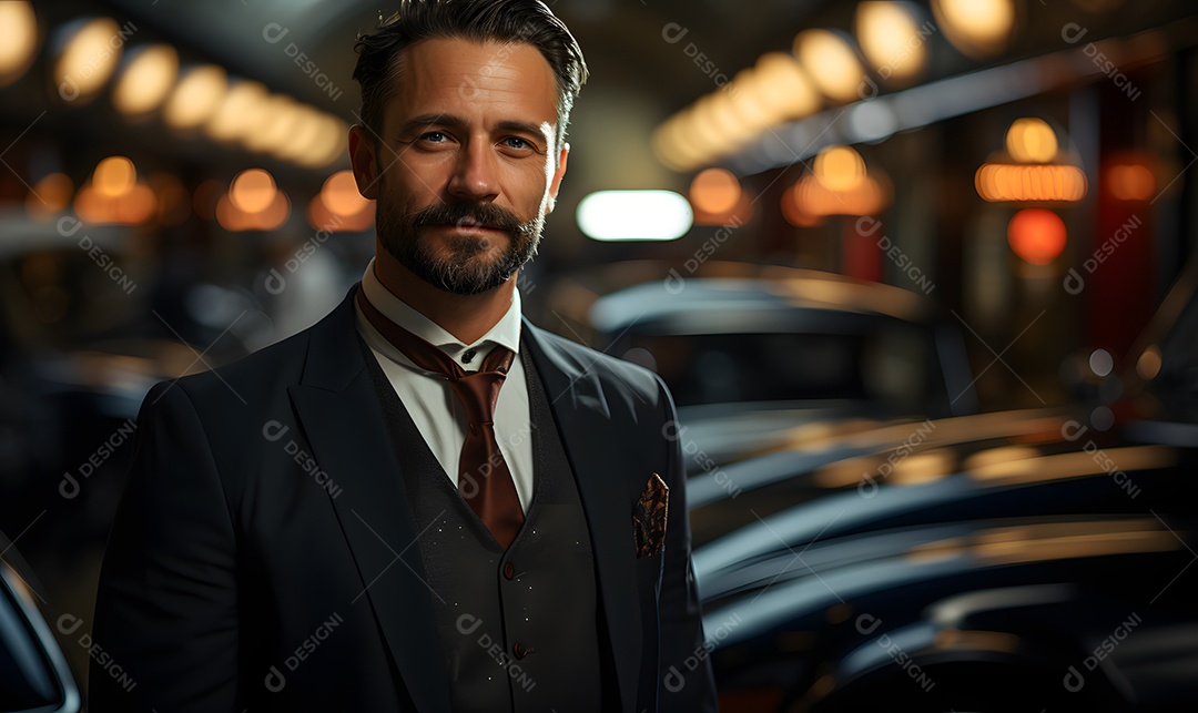 Homem motorista sorridente