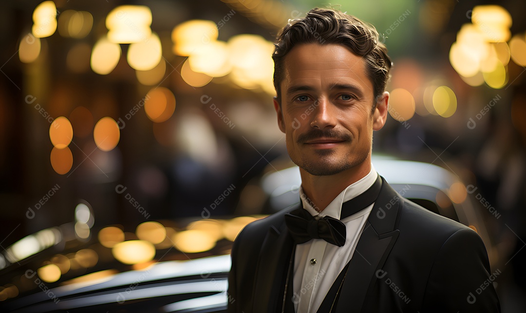 Homem motorista sorridente