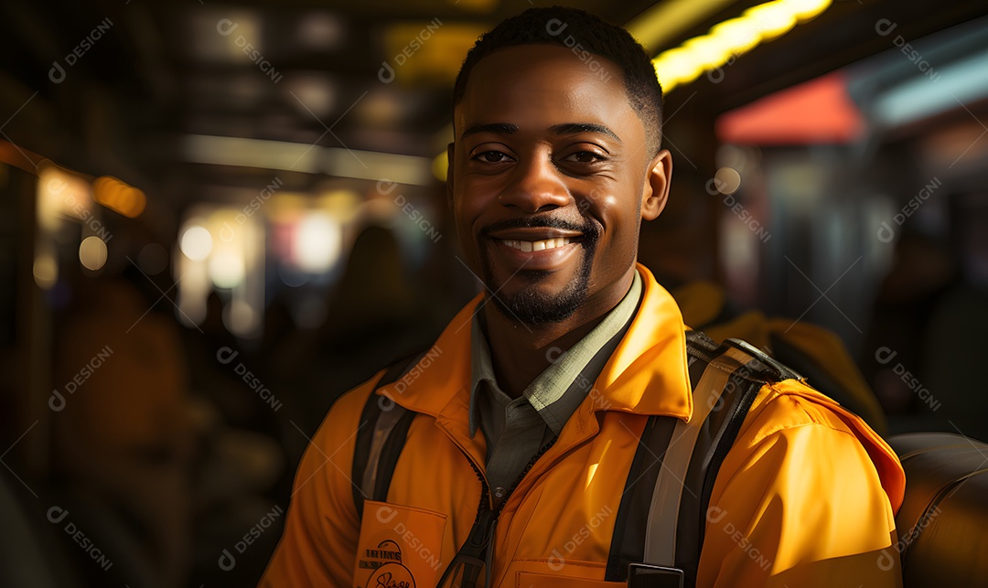 Homem motorista sorridente