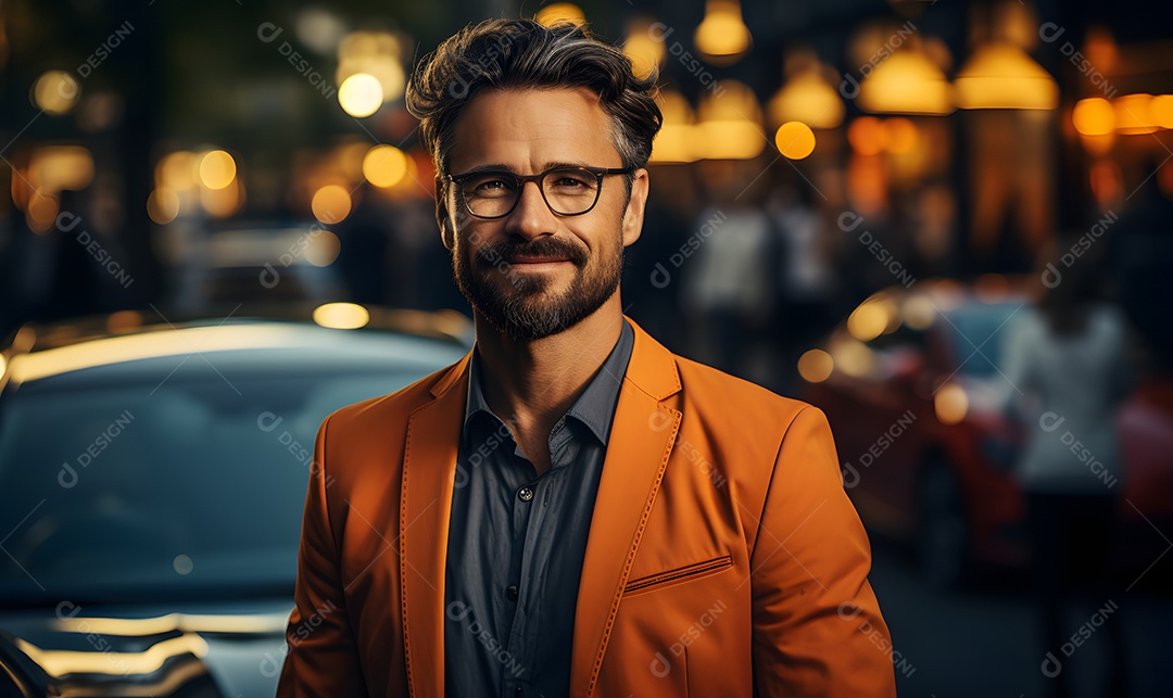 Homem motorista sorridente