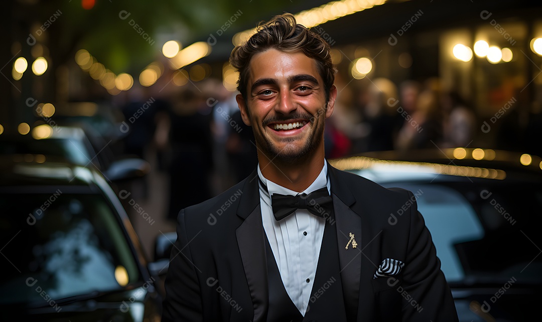 Homem motorista sorridente