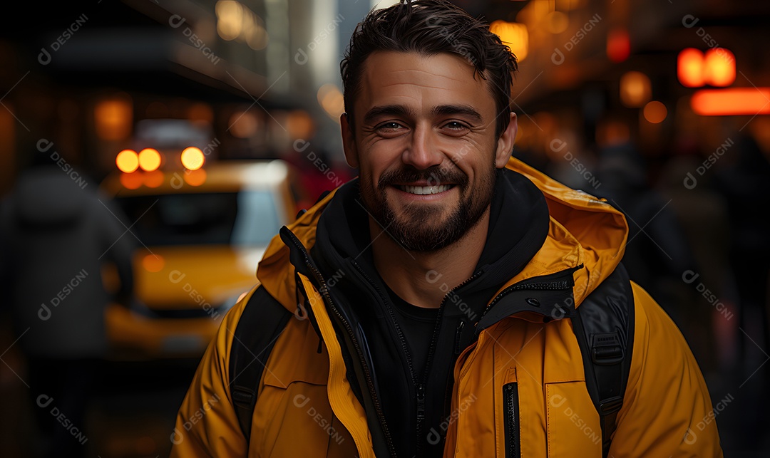 Homem motorista sorridente