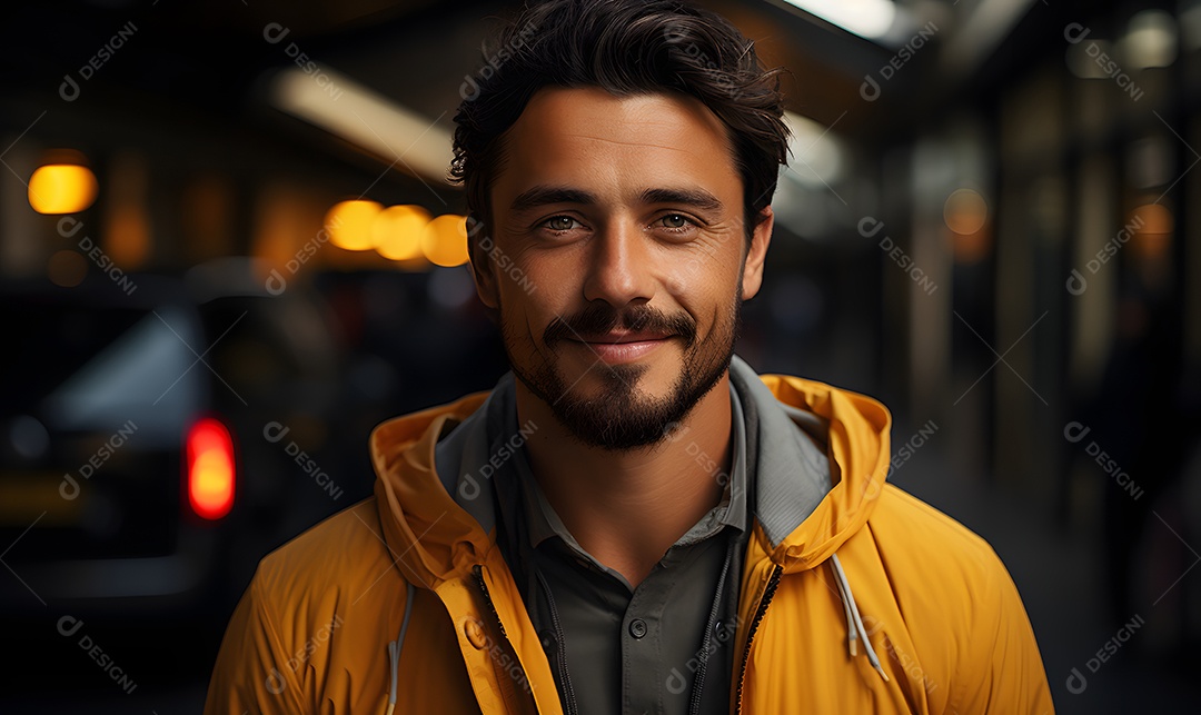 Homem motorista sorridente