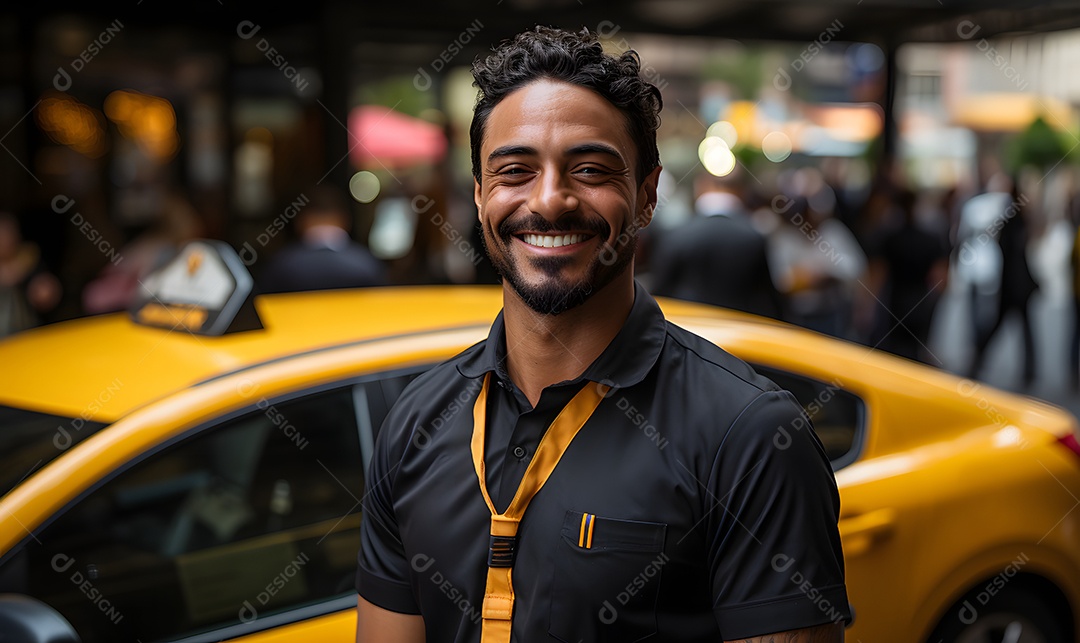 Homem motorista sorridente