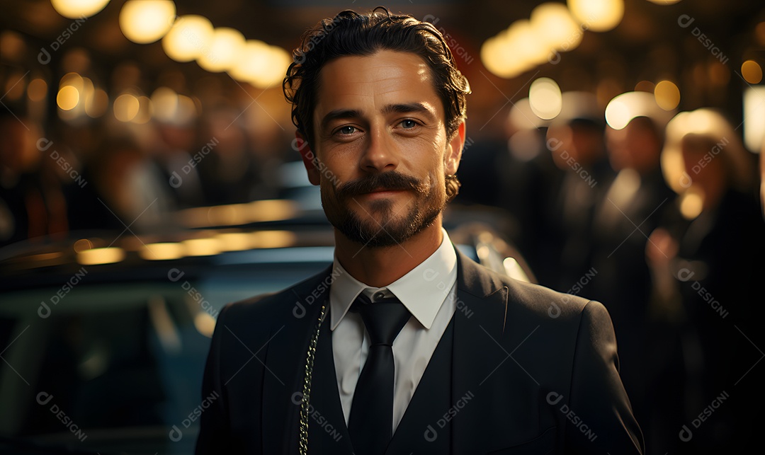 Homem motorista particular sorridente