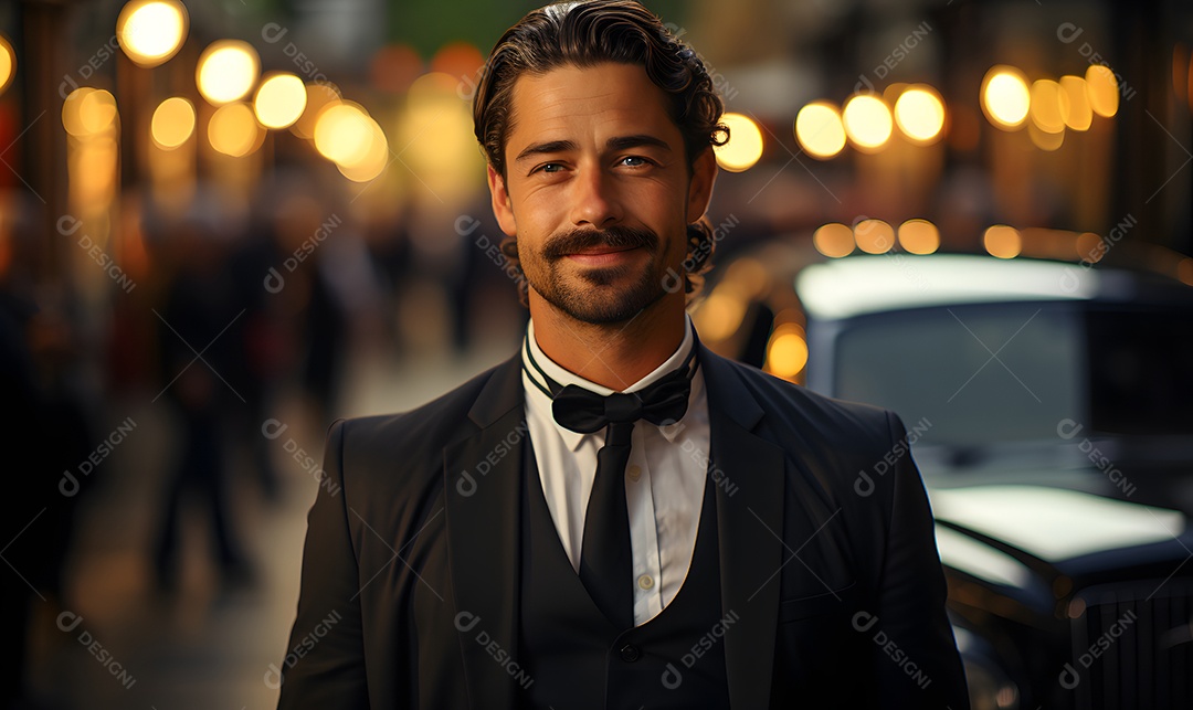 Homem motorista particular sorridente