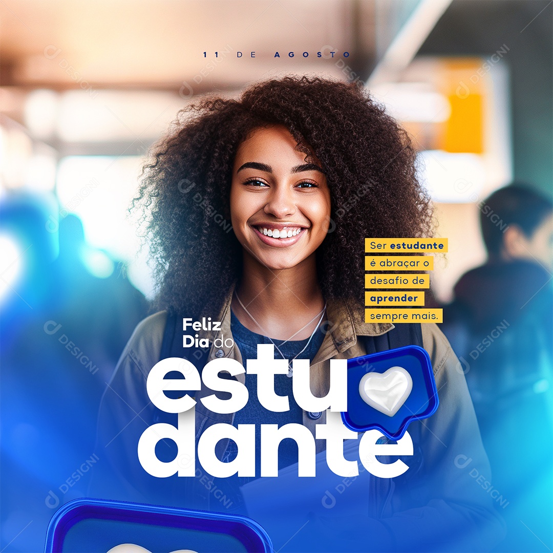 Feliz dia do Estudante Social Media PSD Editável