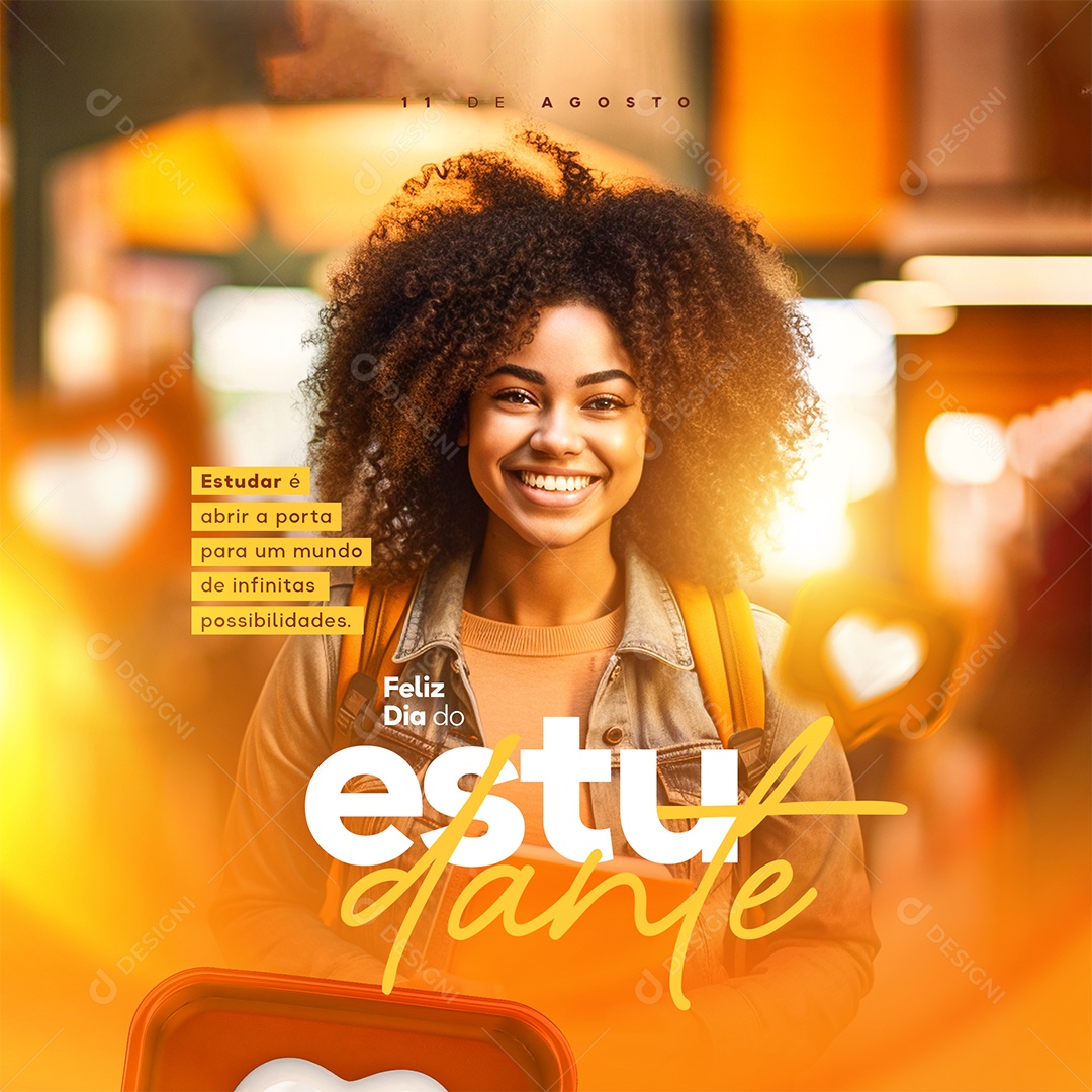 Feliz dia do Estudante Social Media PSD Editável
