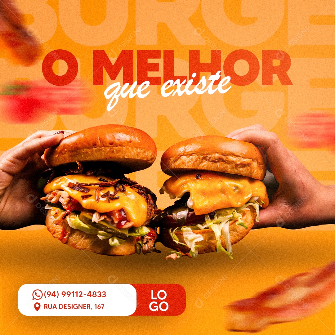 O Melhor Que Existe Hambúrguer Social Media PSD Editável