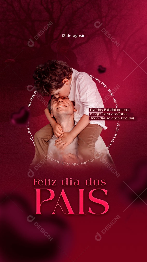 Story Feliz Dia Dos Pais 13 De Agosto Social Media PSD Editável
