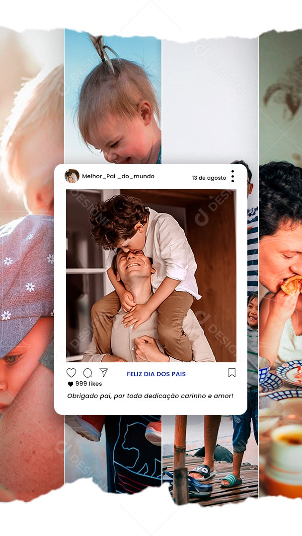 Social Media Feliz Dia Dos Pais Carinho e Amor PSD Editável